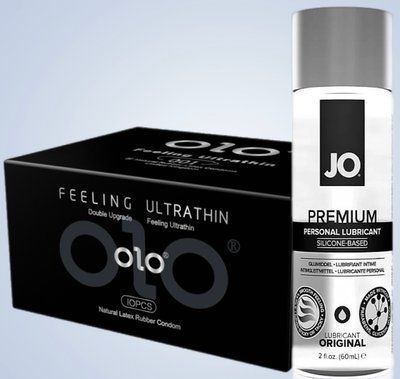 Набір OLO - ультратонкі -001 ( 10 штук) + Лубрикант System JO&reg; PREMIUM (60 мл) SOS4569 фото
