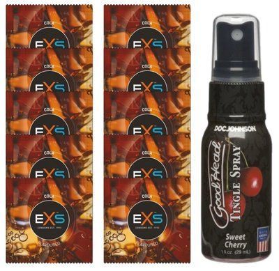 EXS CRAZY COLA 10 шт + Doc Johnson GoodHead Tingle Spray &ndash; Sweet Cherry (29 мл) SOS14095 фото