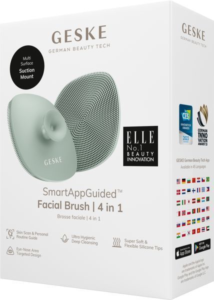 Щітка для обличчя GESKE Facial Brush 4в1 з тримачем green HB0063 фото