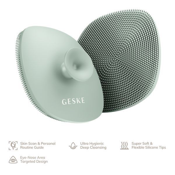 Щітка для обличчя GESKE Facial Brush 4в1 з тримачем green HB0063 фото