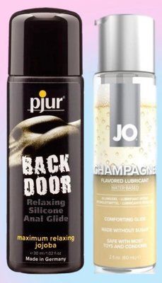 Набір лубрикантів pjur backdoor anal Relaxing jojoba silicone 30 мл +JO Champagne (60 мл) LB732 фото