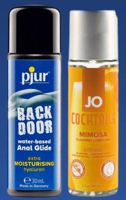 Набір лубрикантів pjur backdoor Comfort water glide 30 мл + System JO Cocktails Mimosa (60 мл) LB384 фото