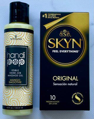 Набір SKYN Original 10 шт - Лубрикант Sensuva Handipop Mango Smoothie (125 мл) SOS3376 фото