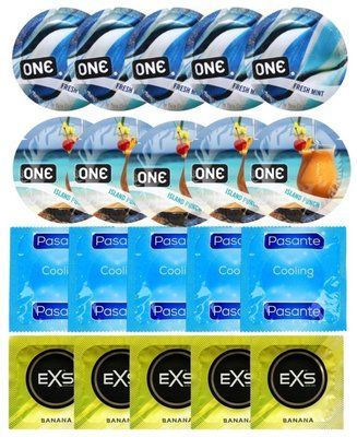 Набір 20 шт ONE Fresh Mint + ONE Island Punch + Pasante Cooling + EXS Mixed Flavors Banana SOS7179 фото