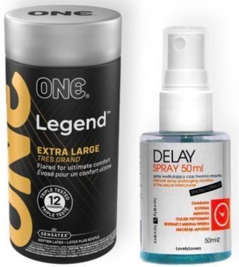 Набор из 12 шт ONE Legend Extra Large + Пролонгатор LOVELY LOVERS DELAY SPRAY 50 ML SOS9074 фото