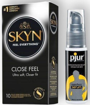 Набор из SKYN Close Feel (10 шт) + Пролонгатор pjur Superhero Serum (20 мл) SOS8924 фото