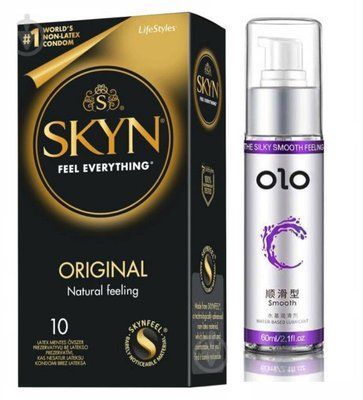 Набір : SKYN Original 10 шт та Лубрикант "olo smooth" 60 мл sos103 фото