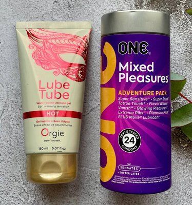 Комплект ONE Mixed Pleasures (24 шт) + Лубрикант LUBE TUBE HOT, 150 мл ORGIE SOS2376 фото