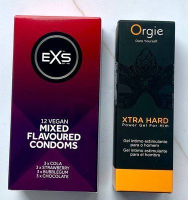 Комплект EXS Mixed Flavoured 12 шт - Гель для стимуляції Orgie Xtra Hard Power Gel For Him, 50 мл SOS3626 фото