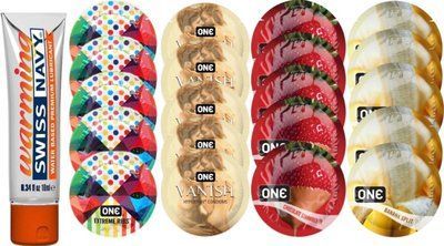 Набор из Swiss Navy Warming 10мл + ONERibs + ONE Vanish + ONE Chocolate Strawberry + ONEBanana SOS8574 фото