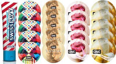 Набор из SwissNavy CoolingPeppermint 10мл + ONERibs + ONE Vanish + ONE Bubblegum + ONEBanana SOS8624 фото