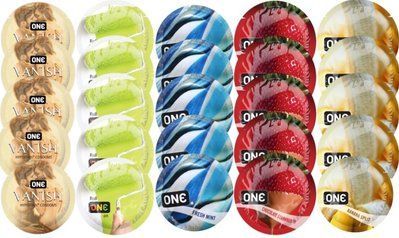 Набор с 25 шт ONE Vanish + ONE Color Sensations + ONE Fresh Mint + ONE Chocolate Strawberry + ONE Banana Split SOS8273 фото