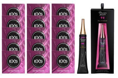 Комплект EXS Extra Thick 15 шт + Plaisirs Secrets Feu Damour SOS14688 фото