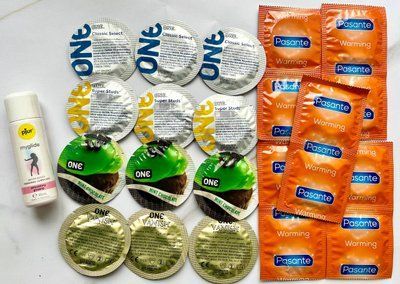 Набор 22 шт ONE Classic, Vanish, Flavor Waves , Super Studs - Pasante Warming + pjur my glide 100 мл SOS1775 фото