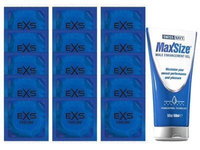 Комплект EXS Cooling 15 шт + Swiss Navy Max Size Cream (150 мл) SOS14594 фото
