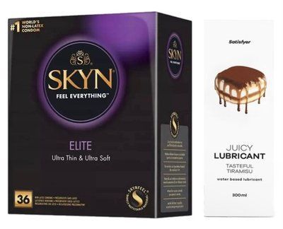 Набор Лубрикант Satisfyer Tasteful Tiramisu 300мл + SKYN Elite 36 шт. SOS12845 фото
