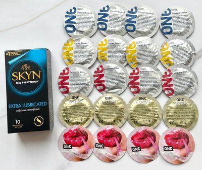 Комплект 30 шт - ONE Super Studs, Classic, Vanish, Extreme ribs, Flavor Waves + SKYN Exstra Lube SOS1875 фото