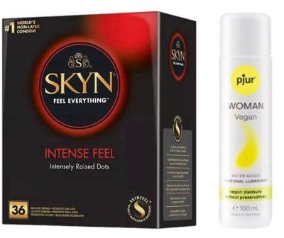 Комплект Skyn ​​Intense feel 36 шт + Pjur Woman Vegan 100 мл SOS13195 фото