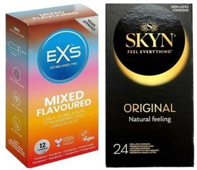 Набор с SKYN ORIGINAL 24 ШТ. + EXS Mixed Flavoured 12 шт. SOS7927 фото