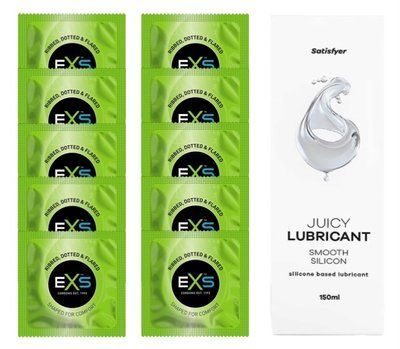 Комплект: EXS EXTREME 10 шт. + Лубрикант Satisfyer Smooth Silicon 150 мл SOS11491 фото