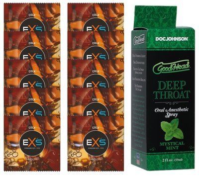 EXS CRAZY COLA 10 шт + Doc Johnson DeepThroat Spray &ndash; Mystical Mint (59 мл) SOS14096 фото