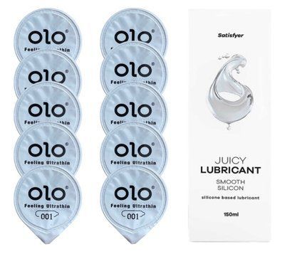 OLO Feeling Ultrathin 10 шт. + Лубрикант Satisfyer Smooth Silicon 150 мл SOS12495 фото