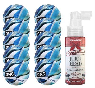 Комплект ONE Fresh Mint 10 шт + Doc Johnson &ndash; White Chocolate & Berries, 59 мл SOS13796 фото