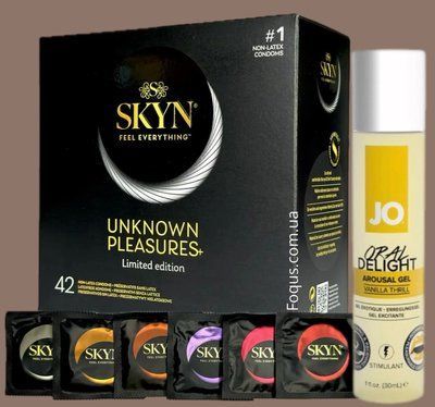 Набор SKYN Pleasures, 42 шт-6 видов + Гель System JO Oral Delight - Vanilla Thrill (30 мл) SOS5190 фото
