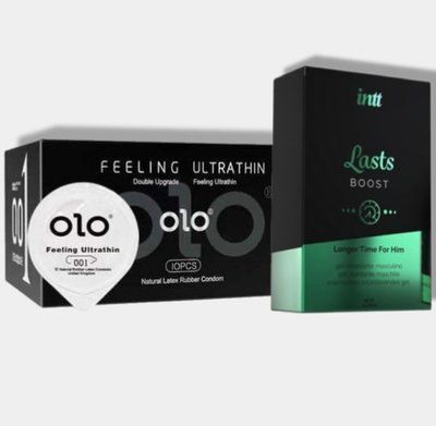 OLO 0.01 Feeling Ultrathin Black 10 шт + Пролонгатор Intt Lasts (15 мл) SOS5899 фото