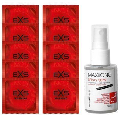 Комплект EXS Warming 10 шт + Lovely Lovers MAXILONG Spray (50 мл) SOS14347 фото
