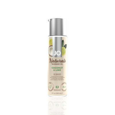 Масажна олія System JO &ndash; Naturals Massage Oil &ndash; Coconut & Lime ,з ефірними оліями (120 мл) SO6164 фото