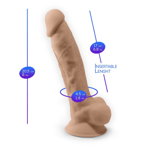 Фалоімітатор з вібрацією SilexD Vetus Vibro Flesh (MODEL 1 size 8in) + LRS, двошаровий, діам. 4,2 см SO8213 фото