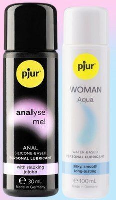 Набір лубрикантів pjur analyse me! Relaxing jojoba silicone 30 мл + pjur Woman Aqua 100 мл LB633 фото