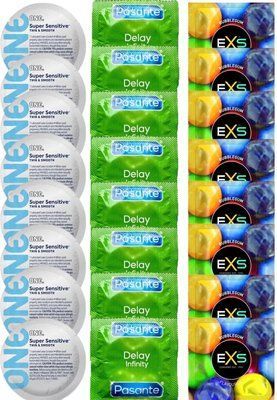 Набір 24 шт ONE Super Sensitive + Delay Infinity + EXS BUBBLEGUM SOS7380 фото
