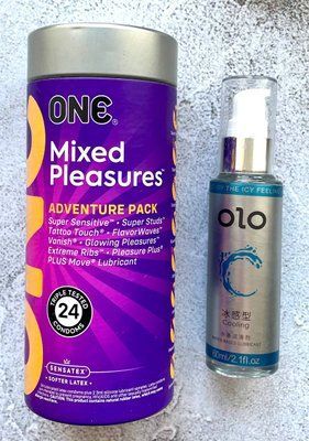 Комплект ONE Mixed Pleasures 24 шт + Лубрикант охолоджуючий OLO 60 мл SOS2327 фото