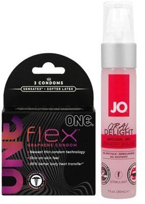 Комплект 3 шт ONE Flex + Гель System JO Oral Delight Strawberry Sensation (30 мл) SOS6148 фото