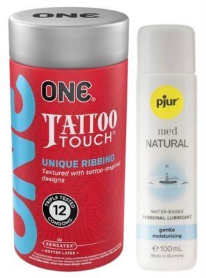 Набор ONE Tattoo Touch Pack 12 шт. + Лубрикант Pjur MED Natural Glide 100 мл SOS13046 фото