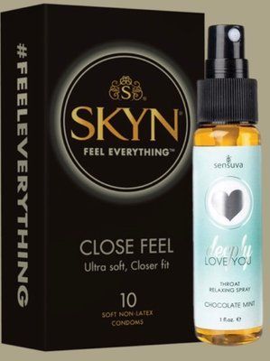Набір SKYN Close Feel пачка 10 штук + Спрей для мінету Sensuva Deeply Love You Chocolate Mint (29 мл) SOS5014 фото