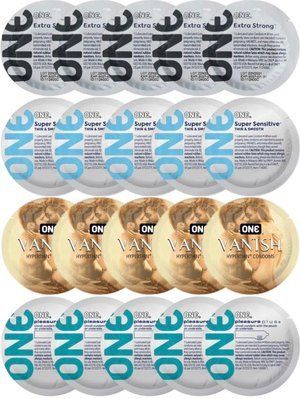 Набір з 20 шт ONE Extra strong + 𝐎𝐍𝐄 𝐒𝐮𝐩𝐞𝐫 𝐒𝐞𝐧𝐬𝐢𝐭𝐢𝐯𝐞 + ONE Vanish + 𝐎𝐍𝐄 𝐏𝐥𝐞𝐚𝐬𝐮𝐫𝐞 𝐏𝐥𝐮𝐬 SOS8174 фото