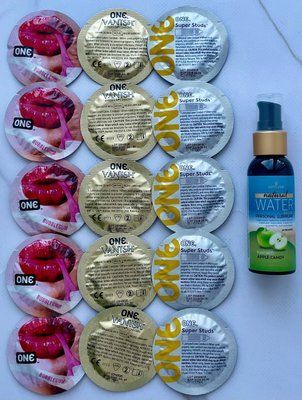 Набір 15 шт ONE Vanish, Super Studs, Flavor Waves + Sensuva Natural Water-Based Apple Candy (57мл) SOS3877 фото