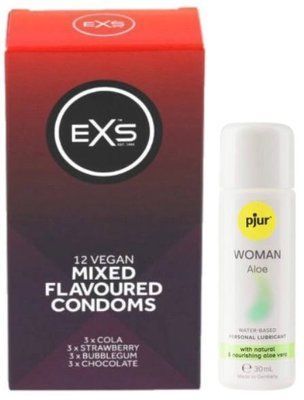 Набір EXS Mixed Flavoured (12 шт) + pjur Woman Aloe 30 мл SOS13446 фото