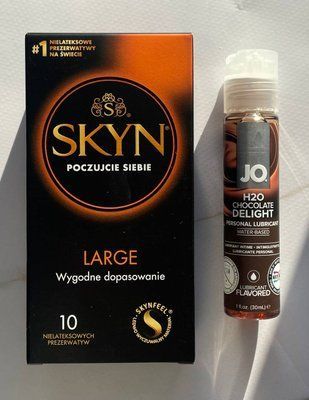 Набор SKYN Large 10 шт + Смазка System JO H2O &mdash; Chocolate Delight (30 мл) SOS2127 фото