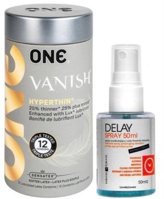 Набор из 12 шт ONE Vanish + Пролонгатор LOVELY LOVERS DELAY SPRAY 50 ML SOS9225 фото