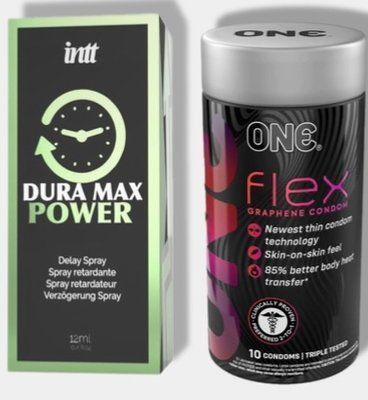 ONE Flex Graphene, 10 шт - Пролонгатор Intt Dura Max Power (12 мл) SOS6049 фото