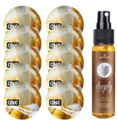 Комплект ONE BananaSplit 10 шт + Sensuva Deeply Love You &ndash; Chocolate Coconut, 29 мл SOS13746 фото