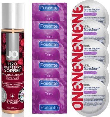 Набір 10 шт Pasante TRIM та ONE Tattoo Touch + System JO H2O &mdash; Raspberry Sorbet (30 мл) SOS4876 фото