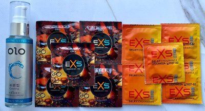 Набір EXS Crazy Cola 5 шт + EXS Delay 5 шт + Лубрикант охолоджуючий OLO 60 мл SOS3527 фото