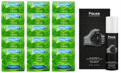 Комплект: Pasante Delay 15 шт + Пролонгатор PAUSE Nuei 50 мл SOS11088 фото