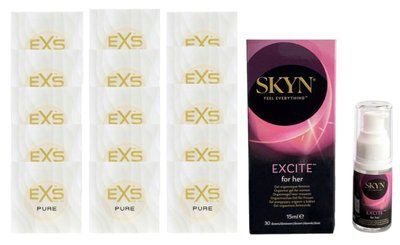 Комплект EXS Pure15шт + SKYN Excite Orgasmic Gel for Her, 15 мл SOS14826 фото