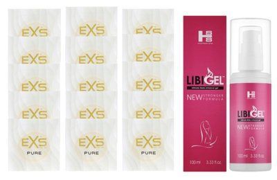 Комплект EXS Pure15 шт + Sexual Health Series LibiGel, 100 мл SOS14849 фото